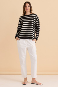 Bradford Knit Top Cream/Black