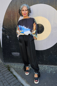 Lilliano: Silk Tie Hem Pants Black