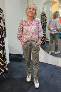 Lilliano: Magic Pants Stripe Panel Khaki