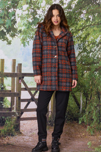 Hooded Coat Charcoal/Rust