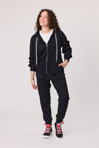 10: Aspen Hooded Fleece Jacket Black