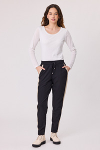 12: Sloane Side Stripe Pant Black/Stone