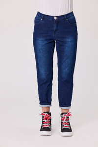 7/8 Jean With Heart Button