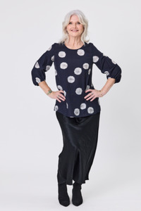 Annette Top Navy Dot