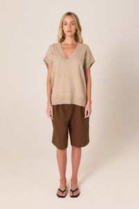 Fate Becker: Rae V-Neck Vest Brown