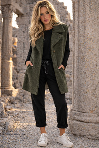 Lilliano: Longline Teddy Vest Green