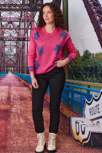 Merino Blend Daisy Jumper Hot Pink
