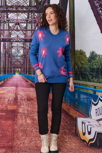 10: Merino Blend Daisy Jumper Blue