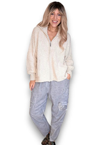 Chenille Hoodie Jacket Vanilla