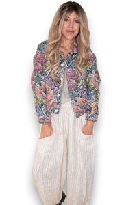 Medium: Tapestry Pink Magnolia Jacket