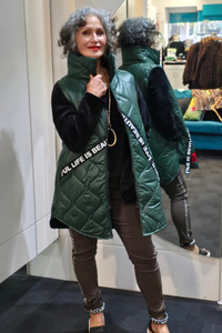 Lilliano: Puffer Longline Vest Green