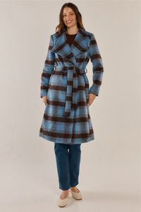 8: Britney Coat Blue/Chocolate