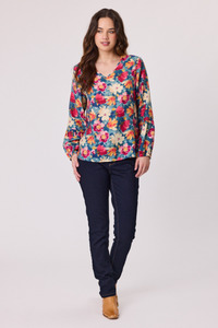 Indie V Neck Blouse Teal
