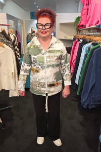 Heart Print Jacket Khaki