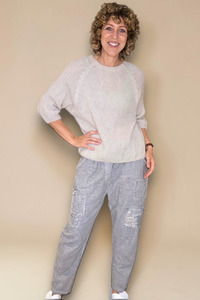 Italian Wear: Mohair Blend Sweater Beige
