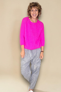 Italian Wear: Mohair Blend Sweater Pink