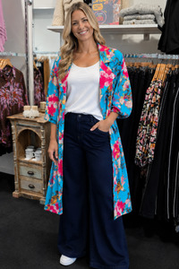 Button Coat Teal