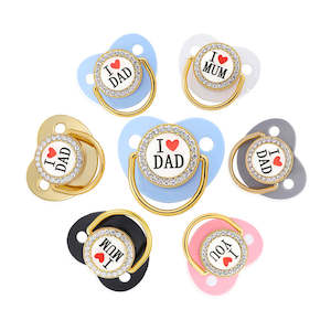 Pacifiers: Luxury Gold Diamond Pacifier With Clip
