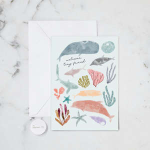 Greeting Cards: TINY FRIEND OCEAN GREETING CARD