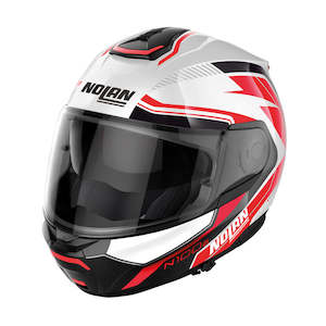 Nolan N100-6 N-Com Flip Face Helmet - white/red/black