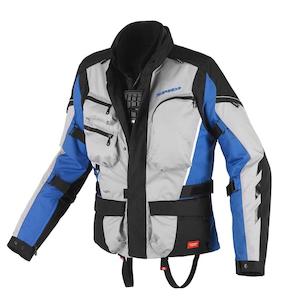 Mens Road Jackets: ** Spidi Voyager 3 Jacket grey/black/blue - size M - SALE