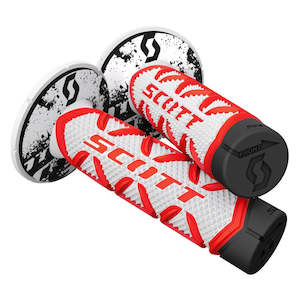 Handlebars Grips: Grips Diamond Red/White w/Donuts scott triple density (S219626-1005)