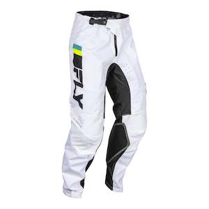 Mens Off Road Pants: Fly Racing 2024 Kinetic Prix Pants - White / Black / Hi-Vis