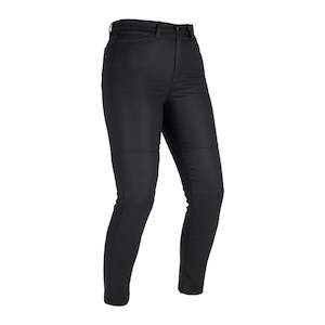 Womens Road Pants Jeans: Oxford Ladies OA Waxed Jeggings Pant - Black (Short)