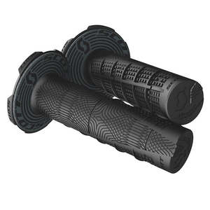 Handlebars Grips: Black Double Density Deuce Grips with donuts Scott (S219627-0001)