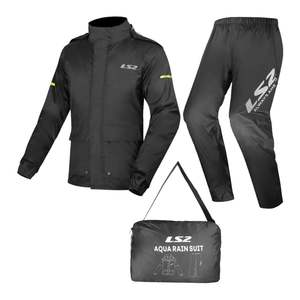 Jackets: LS2 Aqua Rain Suit Jacket & Pant Set - Black