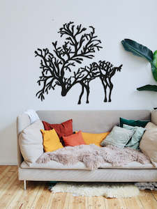 Wall Decor: Tree Deer Wall Art