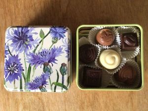 Scilla Chocolates Bouquet Floral: Scilla Chocolates Cornflower Tin 6pc