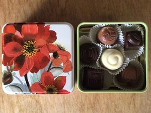 Scilla Chocolates Bouquet Floral: Scilla Chocolates Dahlia Tin 6pc