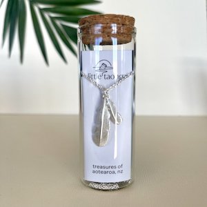 Little Taonga Silver | Huia Feather Necklace