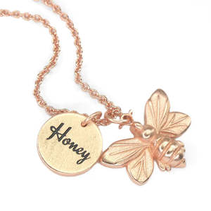Inspired By Aotearoa: Rose Gold Honey Bee Necklace