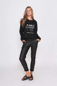 Last Of The Best: Wet Look Joggers | Black