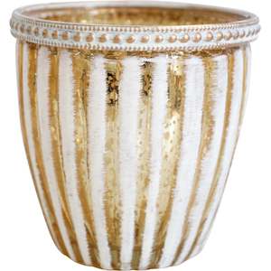 Candle Holders Hurricanes: Votive Linear Gold