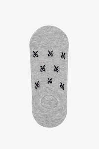 Socks: No Show | Grey & Black Bows