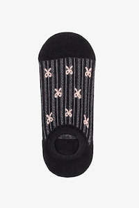 Socks: No Show | Black & Blush Bows