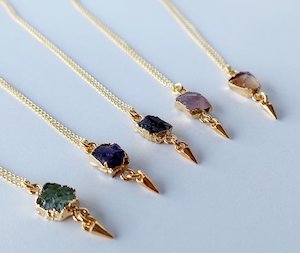 Necklace: Rainey Design | Raw Stone Pendant