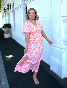 GEELAN DRESS - ORANGE PRINT