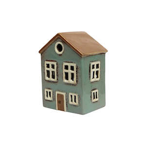 French Country 1: Alsace Tea Light House Light Blue