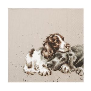 'Growing Old Together' Spaniel and Labrador Lunch Napkin