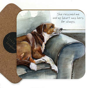 Furry Friends: Little Dog Laughed - Rescued Me - Coaster