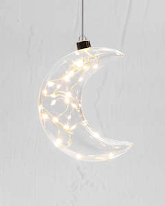 Lighting: Crescent Moon Hanging Clear Glass Light