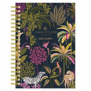 2024 Calendars Diaries: Sara Miller A5 Week to View 2026 Wiro Diary, Green