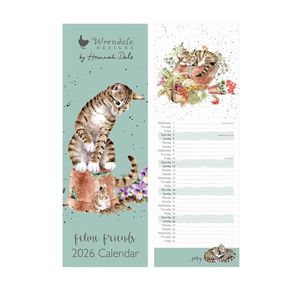2024 Calendars Diaries: 'Feline Friends' Slim Calendar 2026