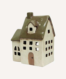 French Country 1: Alsace Tea Light Chapel Olive Green