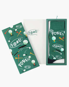 Socks: MENS GOLF FORE BAMBOO SOCK CARD - GREEN / R7-11