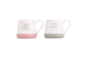 Wedding Gifts: 2pc Splosh Wedding Boss 440ml Ceramic Mug Cup Set
